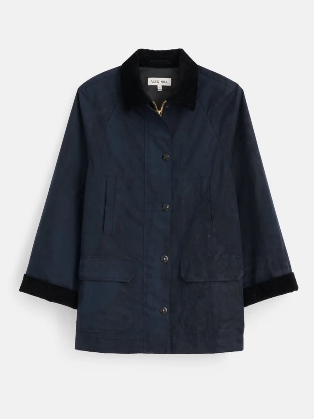 Alex Mill Chiltern Street Jacket Waxed Cotton Navy Blue
